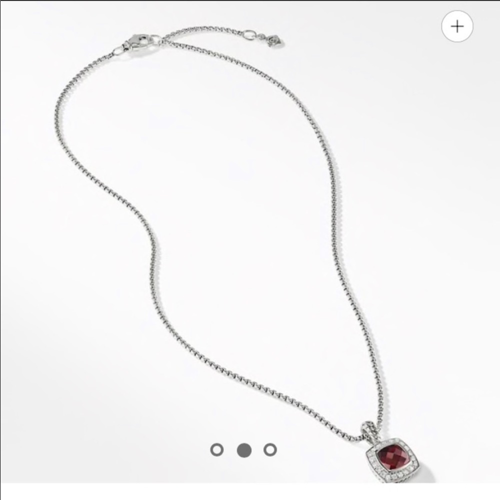 Silver, Diamond, and Garnet David Yurman necklace